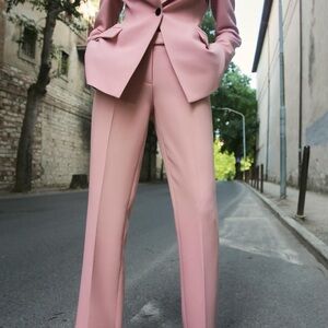785. Zara Women’s Full Length High Waist Flared Light Pink Dress Pants